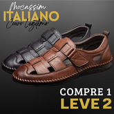 Mocassim Sandália Ortopédica Italiano de Couro Legítimo [COMPRE 1 LEVE 2]