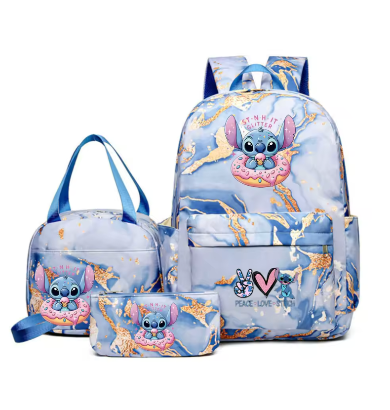 Kit Mochila + Lancheira + Estojo Stitch [ESPECIAL VOLTA AS AULAS!]