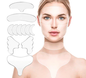 Kit com 16 Adesivos para Rugas e Linhas de Expressão Reutilizável Você +Jovem [Facial, Pescoço e Colo]