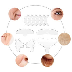 Kit com 16 Adesivos para Rugas e Linhas de Expressão Reutilizável Você +Jovem [Facial, Pescoço e Colo]