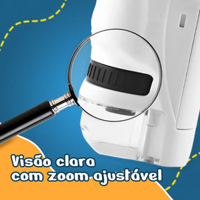Mini Microscópio Portátil Infantil Mundo Fascinante | Zoom de 120x